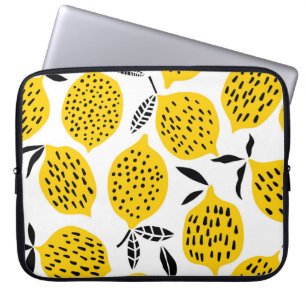 Lemon fruits: vintage seamless design. laptop sleeve