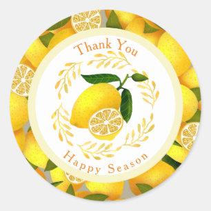 Lemon Full Thank You Classic Round Sticker