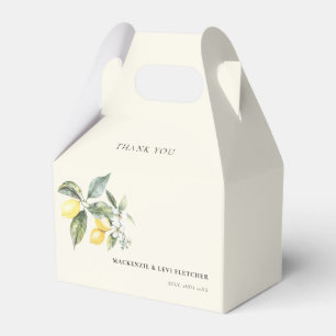 Lemon Garden Elegant Butter Yellow Favour Box