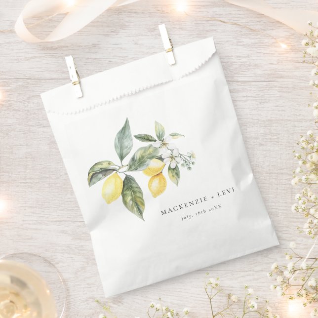 Lemon Garden Mediterranean Wedding Favour Bags (Clipped)