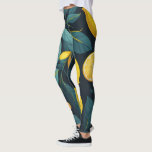 Lemon garden pattern. Yellow tropical citrus fruit Leggings<br><div class="desc">Yellow lemon citrus pattern leggings.</div>