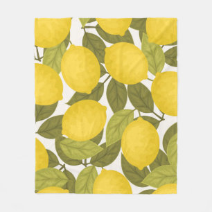 Lemon Garden: Vintage Endless Wallpaper Fleece Blanket