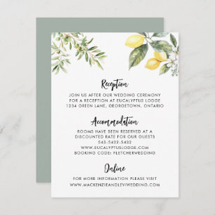 Lemon Garden Wedding Details Enclosure Card