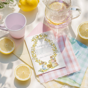 Lemon Garden with Mice Baby Shower Enclosure Card