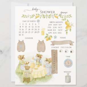 Lemon Garden with Mice Baby shower game