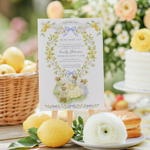 Lemon Garden with Mice Baby shower Invitation