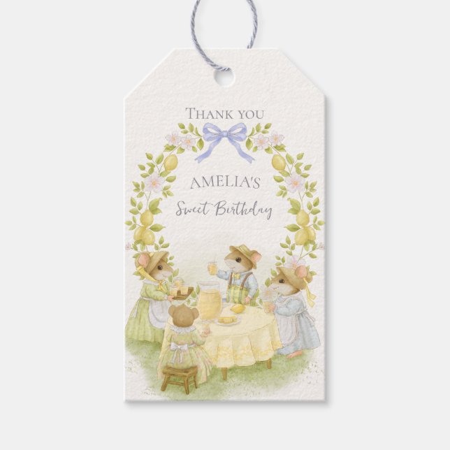 Lemon Garden with Mice Gift Tags (Front)