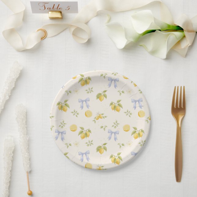 Lemon Garden with Mice Paper Plate (Wedding)