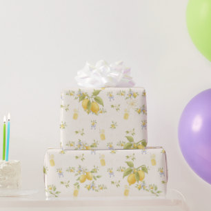 Lemon Garden with Mice Wrapping Paper