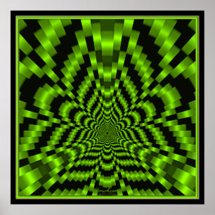 Lemon Green Black Speed Tunnel Poster