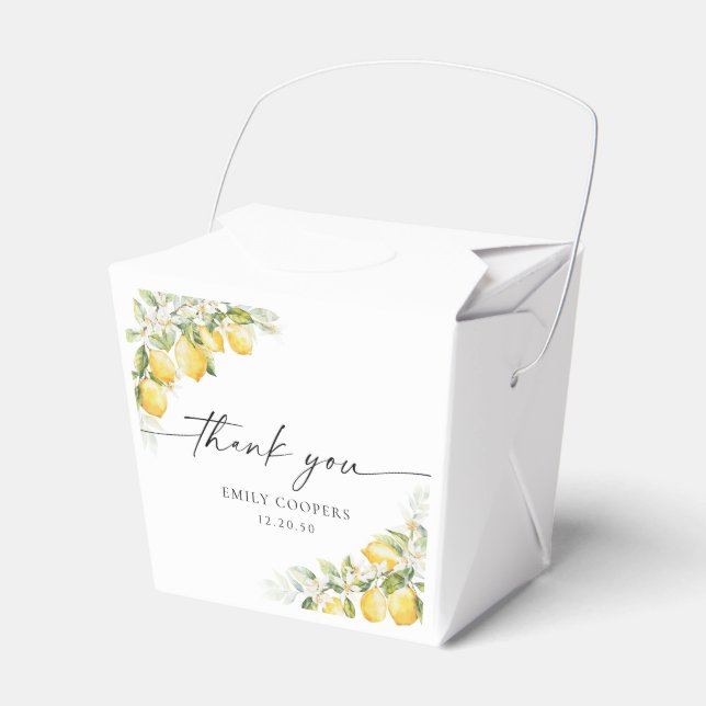 Lemon Green Citrus Baby Shower Favour Box (Front Side)