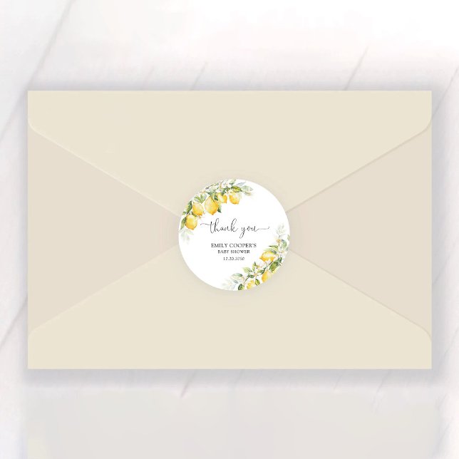 Lemon Green Citrus Baby Shower Stickers (Creator Uploaded)