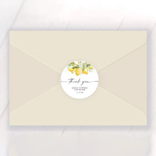 Lemon Green Citrus Baby Shower Stickers