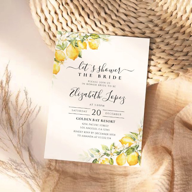 Lemon Green Citrus Bridal Shower Invitation (Creator Uploaded)