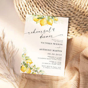 Lemon Green Citrus Rehearsal Dinner Invitation