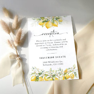 Lemon Green Citrus  Wedding Reception Card