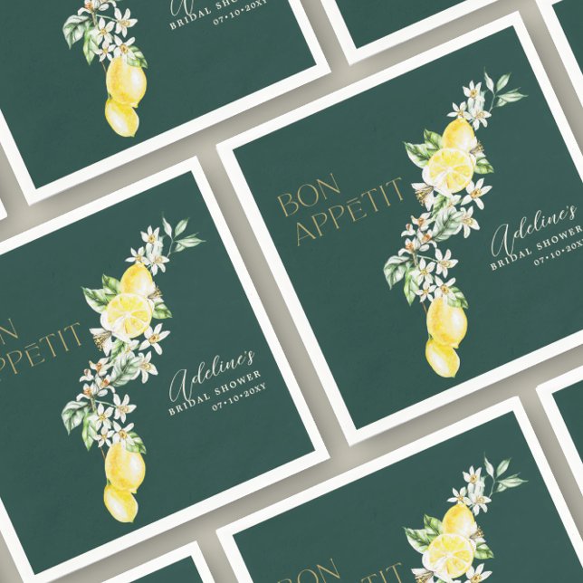 Lemon Green Main Squeeze Bridal Shower Napkin (Creator Uploaded)