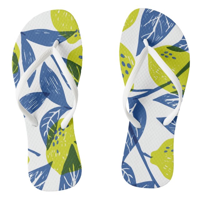 Lemon Green Pattern Jandals (Footbed)