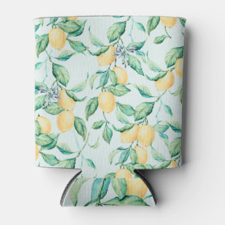 Lemon Green Watercolor: Seamless Romance Can Cooler