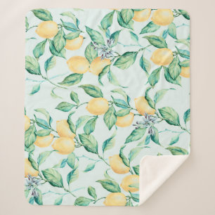 Lemon Green Watercolor: Seamless Romance Sherpa Blanket