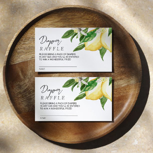 Lemon Greenery Baby Diaper Raffle Enclosure Card