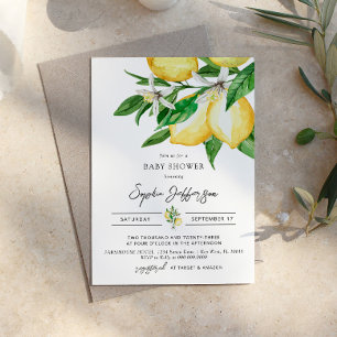 Lemon Greenery Baby Shower Invitation