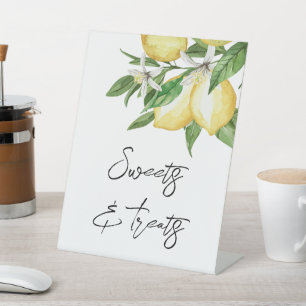 Lemon Greenery Baby Shower Sweets & Treats Sign