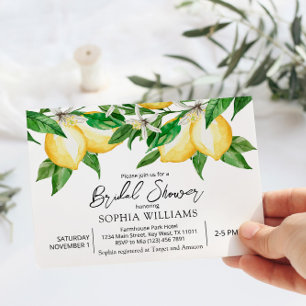 Lemon Greenery Bridal Shower Invitation
