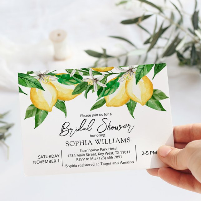 Lemon Greenery Bridal Shower Invitation (Creator Uploaded)