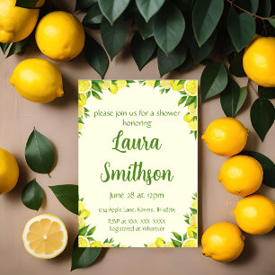 Lemon Greenery Frame Shower Invitation