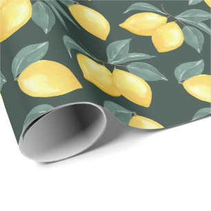 Lemon Greenery Gift Wrap Wrapping Paper