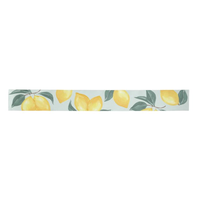 Lemon Greenery Gift Wrapping Ribbon Satin Ribbon (Front)