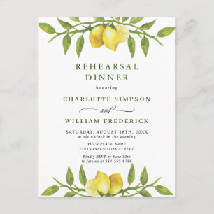 Lemon Greenery REHEARSAL DINNER Invitation Postcard