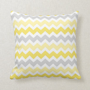 Lemon Grey Chevron Decorative Pillow