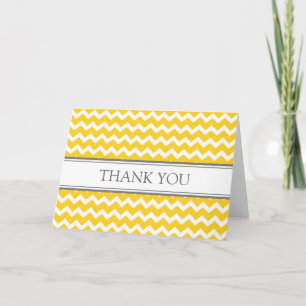 Lemon Grey Chevrons Baby Shower Thank You Card