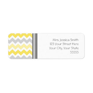 Lemon Grey Chevrons Custom Return Address Labels
