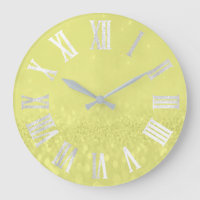 Lemon Grey Silver Glitter Metal Roman Numers