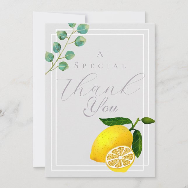 Lemon Grey Thank You  Card (Front)