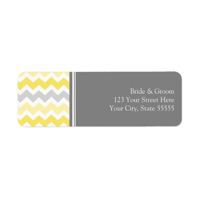 Lemon Grey Wedding Custom Return Address Labels (Front)