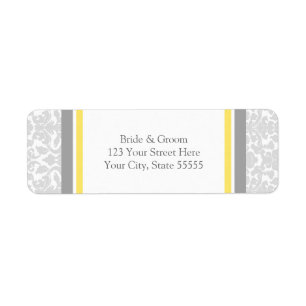 Lemon Grey Wedding Custom Return Address Labels