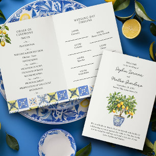 Lemon Grove Italian Countryside Wedding Program Invitation