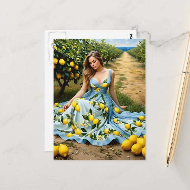 Lemon Grove Lady Postcard (Front/Back In Situ)