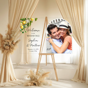 Lemon Grove Photo Italian Wedding Welcome Acrylic Sign