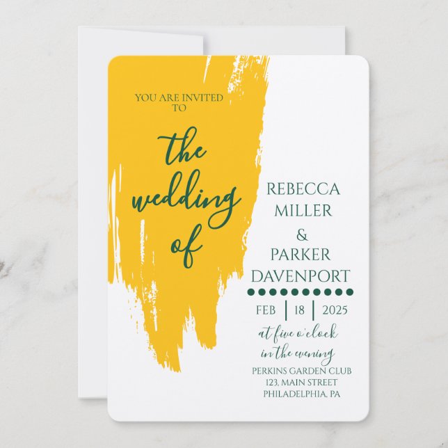 Lemon Grove Romance Wedding Invitation (Front)