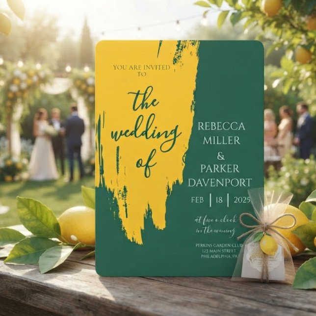 Lemon Grove Romance Wedding Invitation (Creator Uploaded)