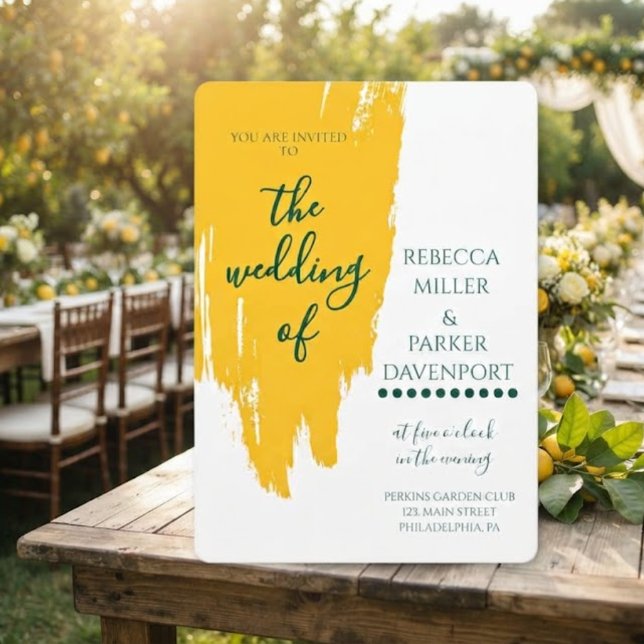 Lemon Grove Romance Wedding Invitation (Creator Uploaded)
