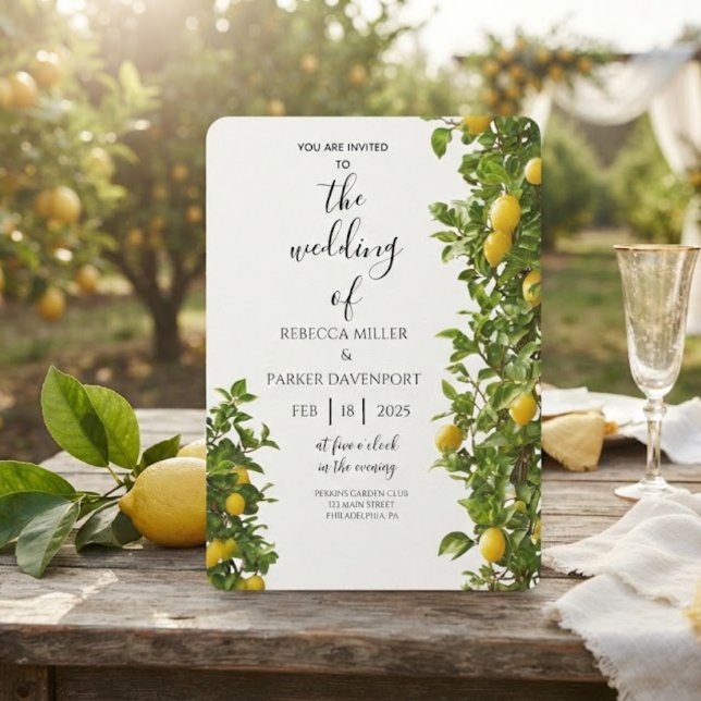 Lemon Grove Romance Wedding Invitation (Creator Uploaded)