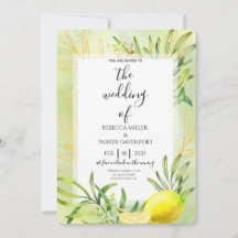 Lemon Grove Romance Wedding Invitation