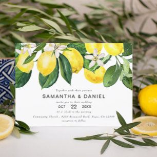 Lemon Grove Yellow Chic Wedding Invitation 
