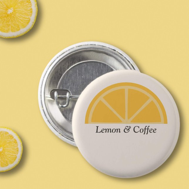 Lemon Half-Slice  3 Cm Round Badge (Lemon Half-Slice Button)